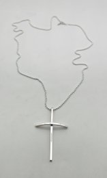 Second hand halsband äkta silver Efva Attling Thin Cross 70 cm
