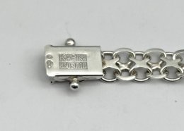 Vintage armband äkta silver X-länk berlocker