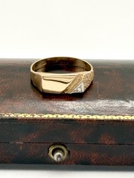 Second hand klackring 18k guld diamant