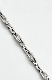 Vintage armband 18k vitguld diamanter 0,09ct 1963