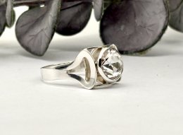 Vintage ring äkta silver bergkristall