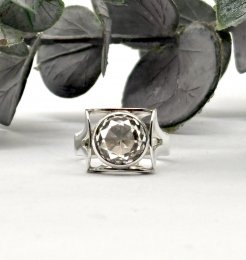 Vintage ring äkta silver bergkristall