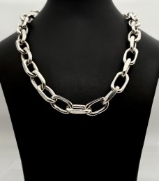 Second hand halsband äkta silver massiv ankarlänk