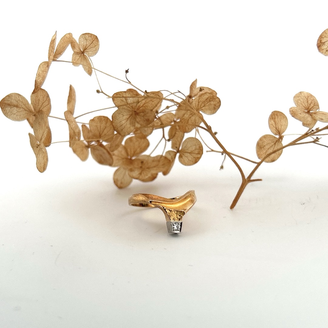 Ring 18k med diamant Lapponia Björn Weckström vintage