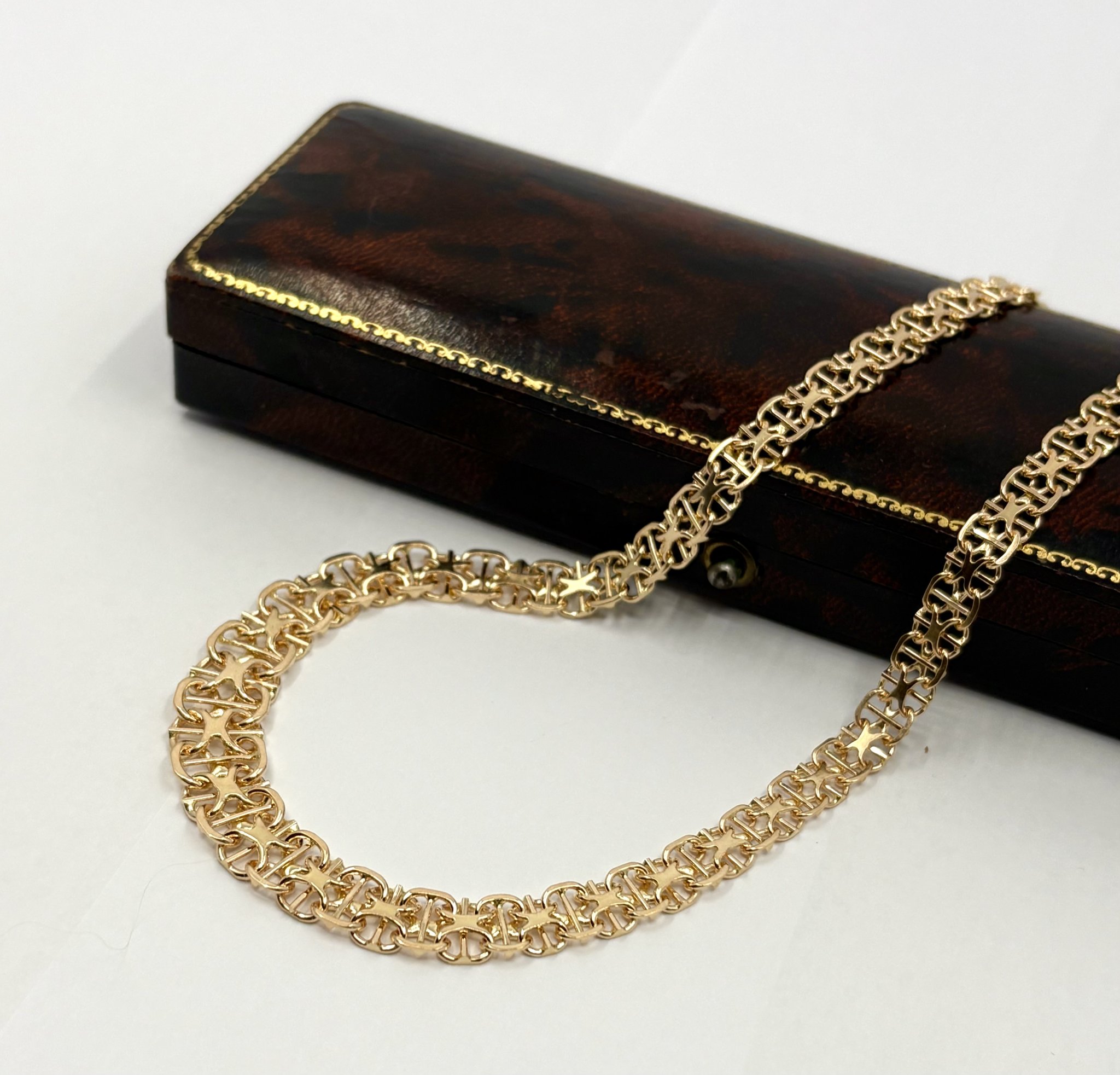 Second hand halsband doserad X-länk 18k guld 56cm 30,2g