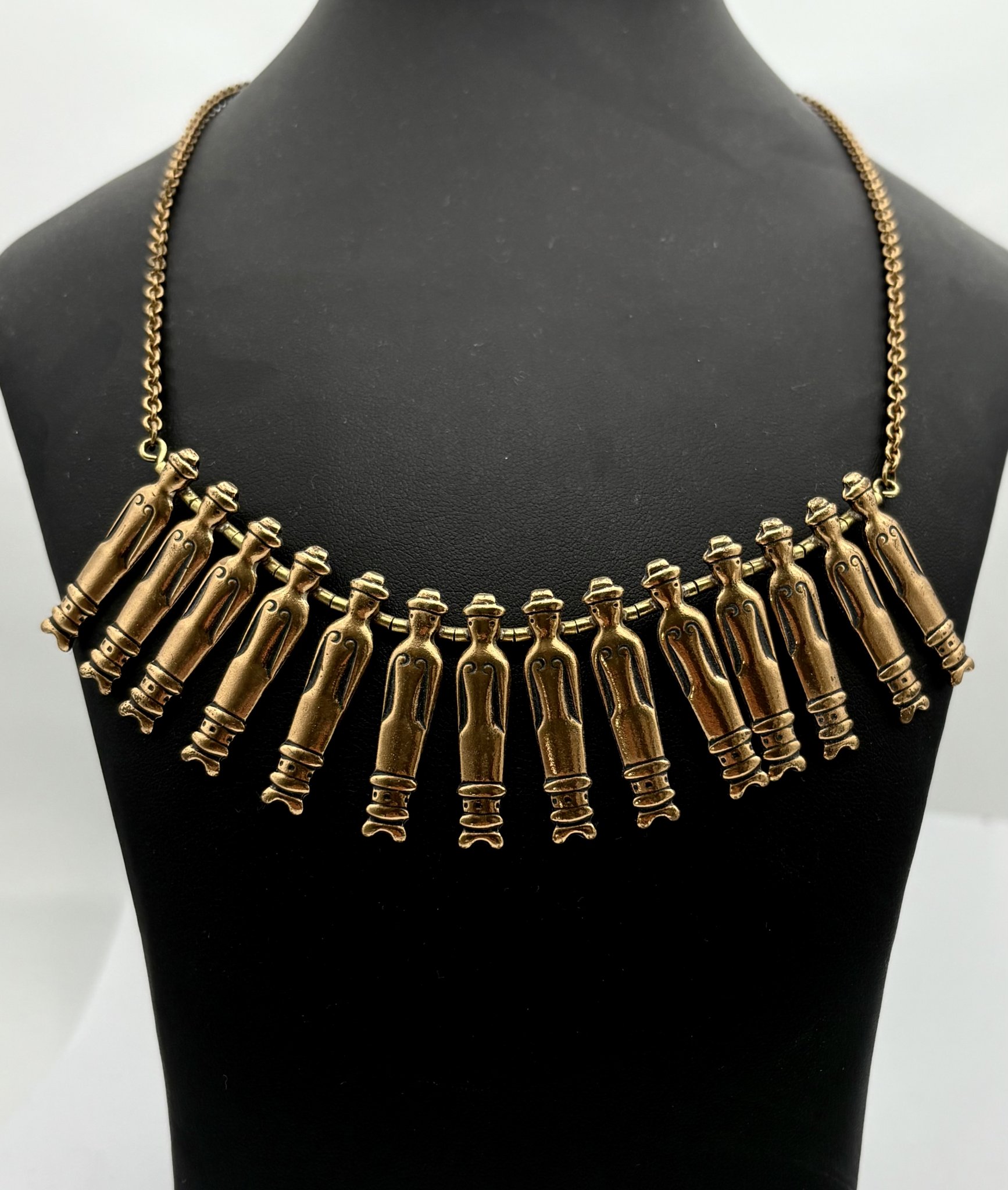 Vintage ovanligt halsband brons