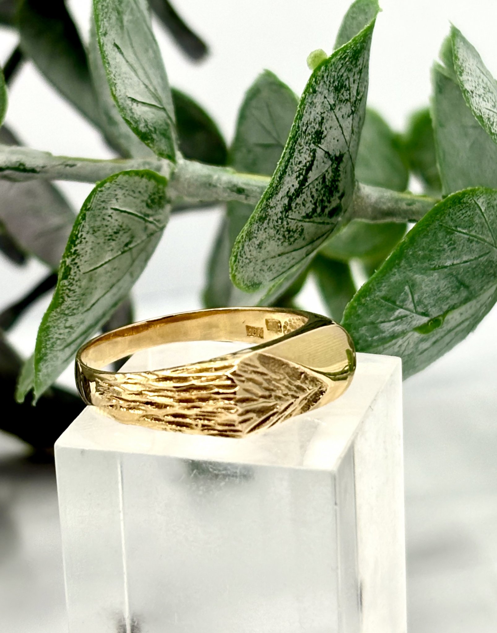 Vintage klackring 18k guld