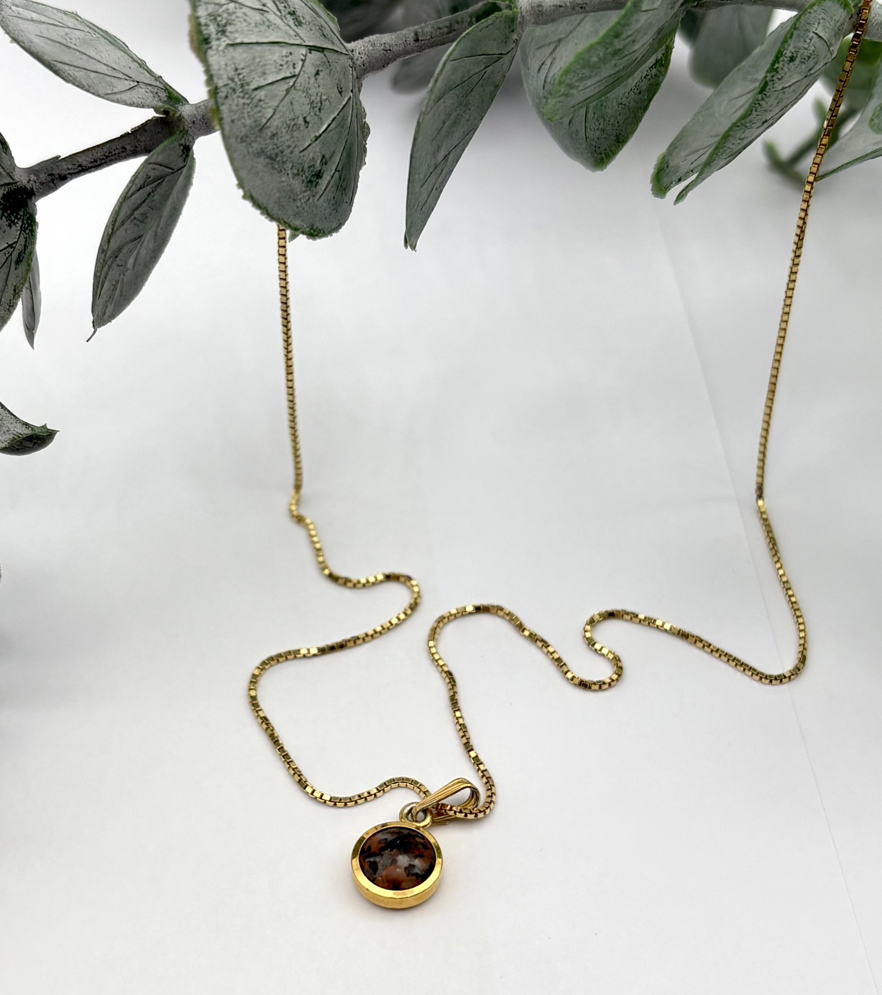 Vintage halsband förgyllt silver Alnöit OB Öhquist