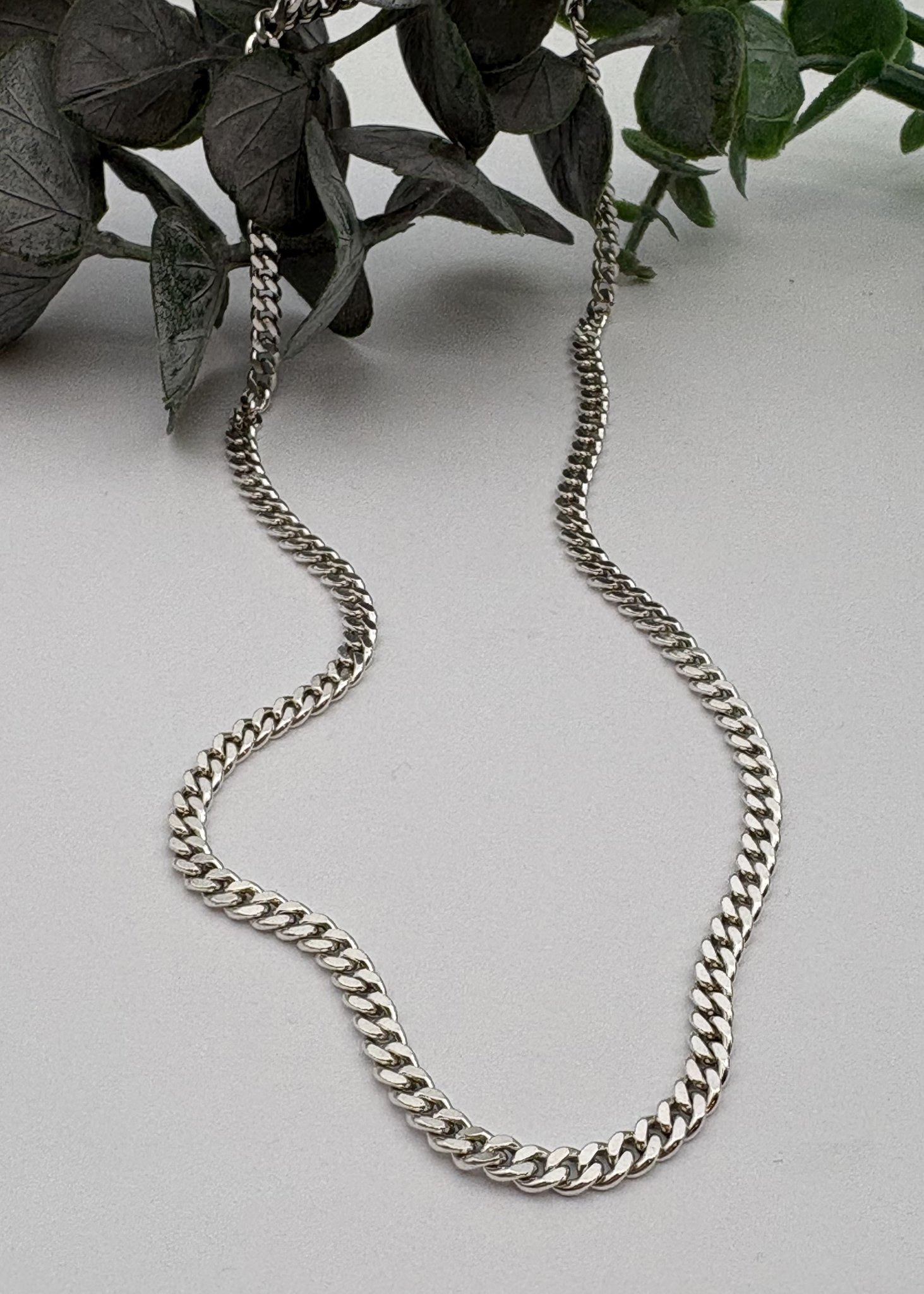 Second hand halsband pansarlänk äkta silver