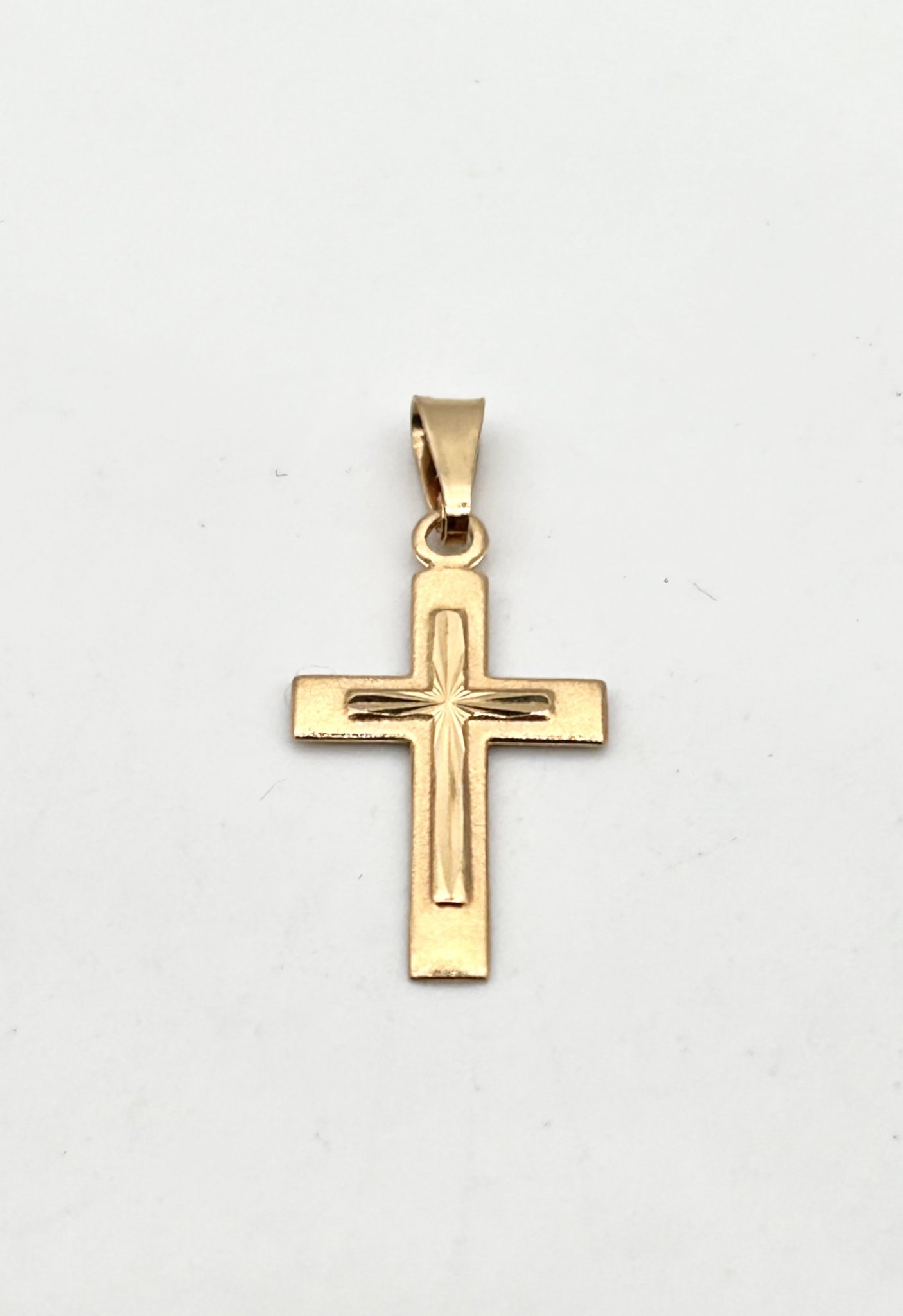 Vintage hängsmycke kors 18k guld