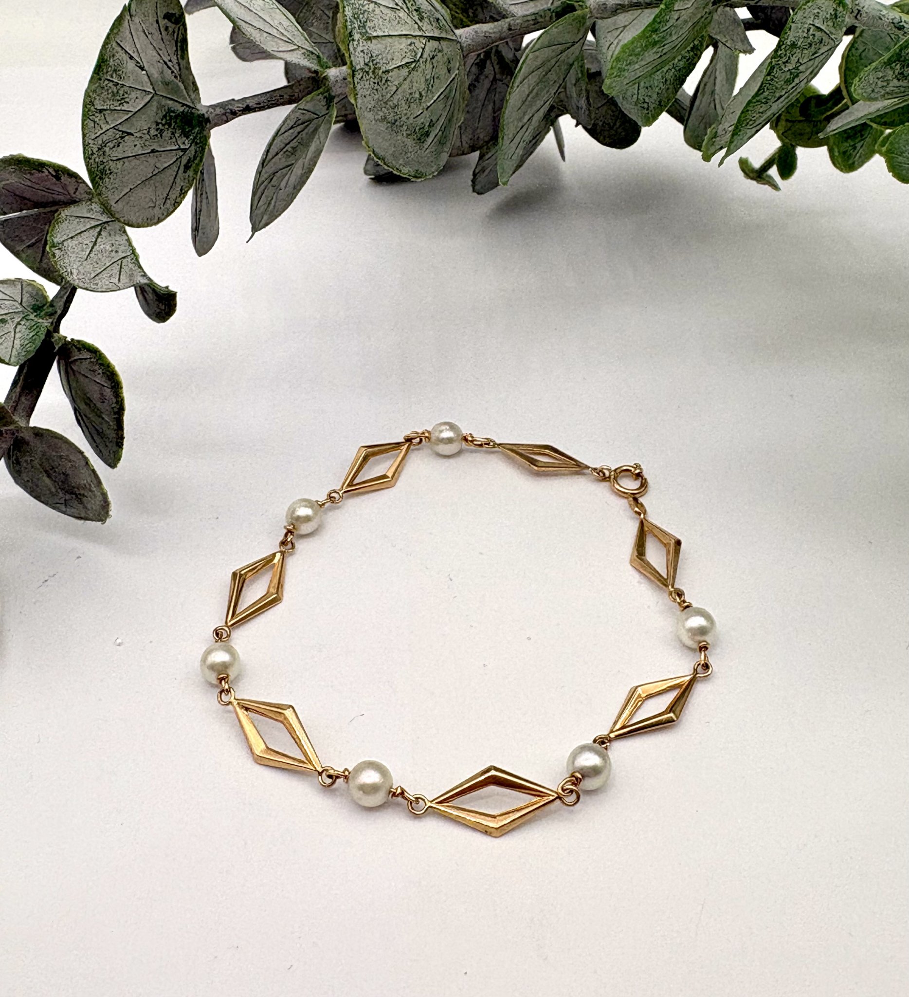 Vintage armband 18k guld pärlor