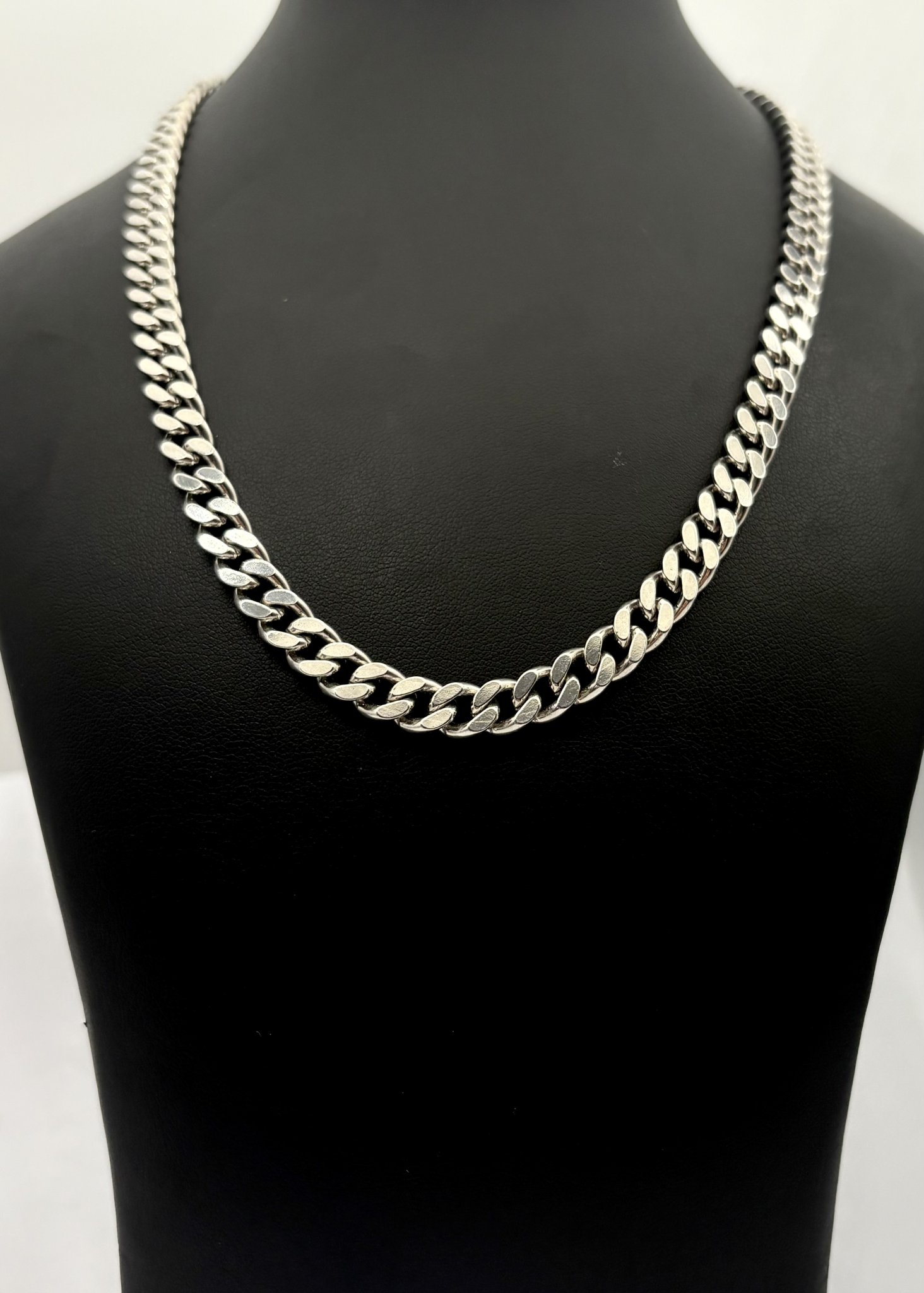 Second hand halsband massiv pansarlänk äkta silver