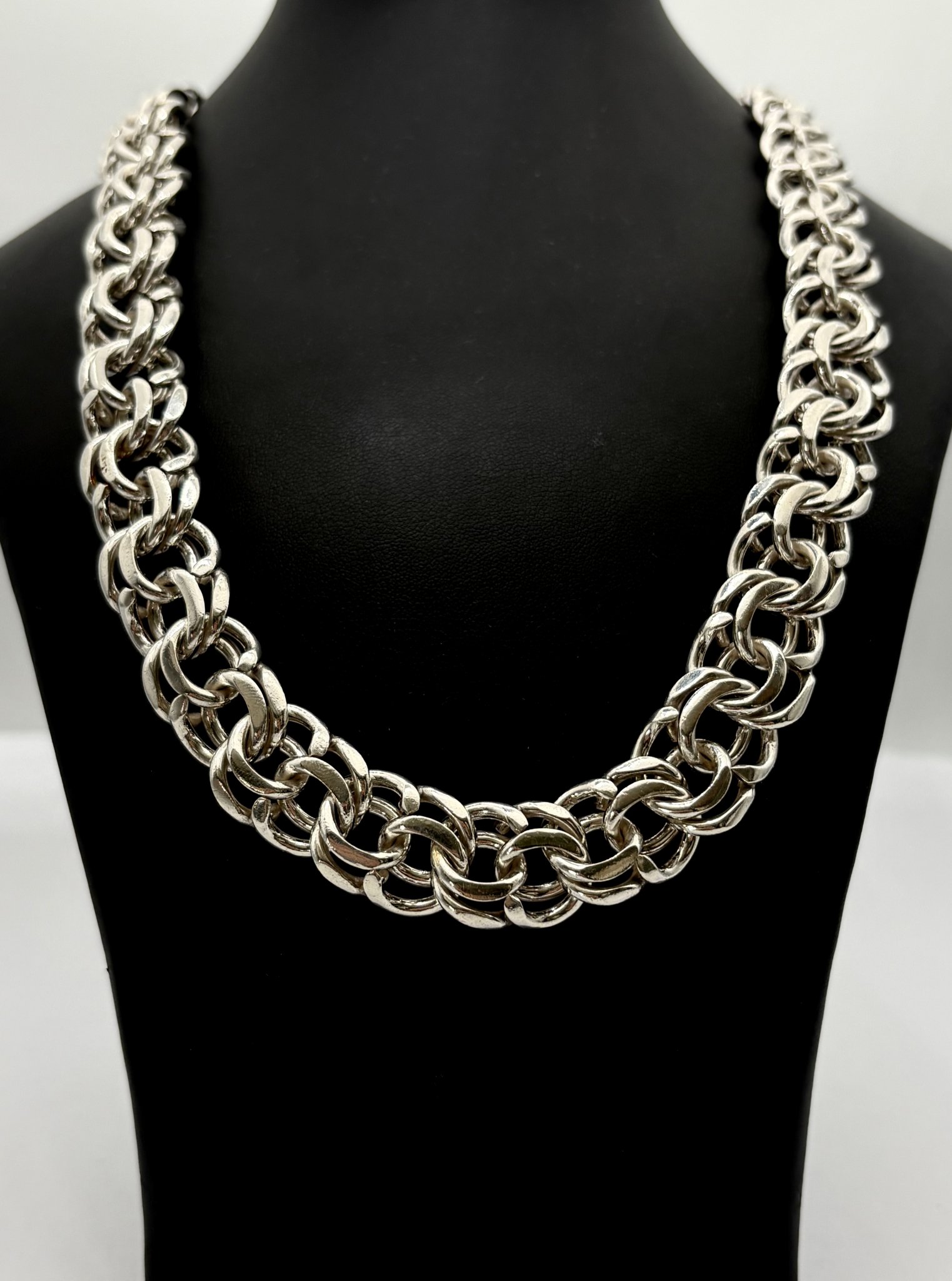 Second hand massivt halsband Bismarck äkta silver