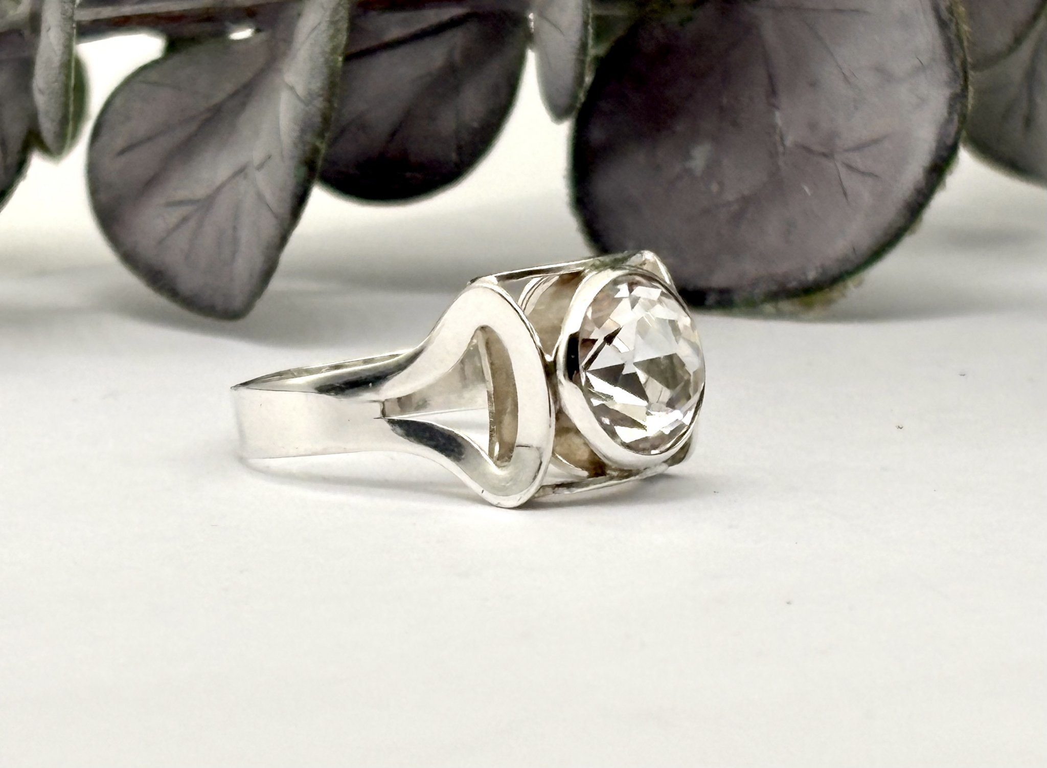 Vintage ring äkta silver bergkristall