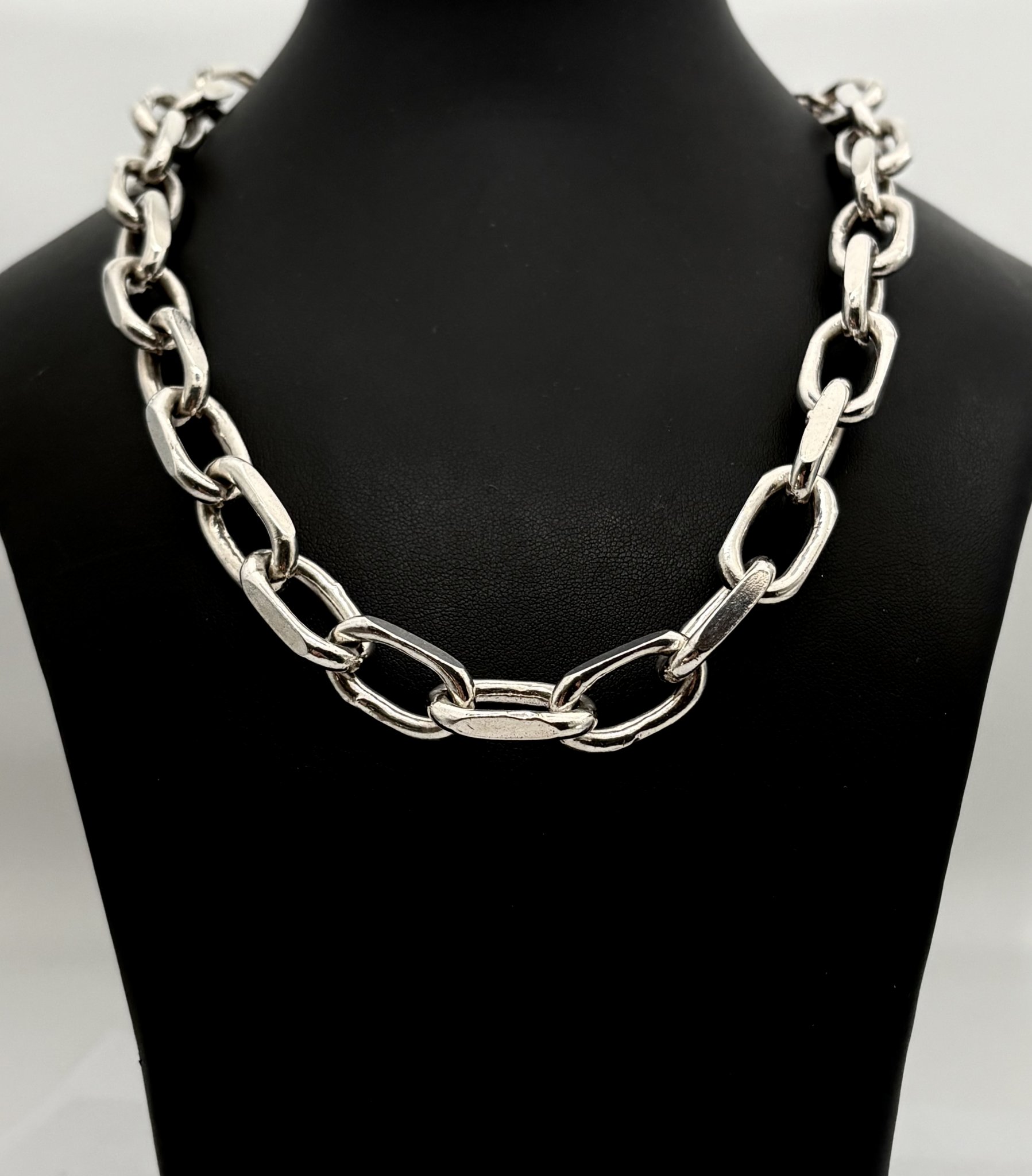 Second hand halsband äkta silver massiv ankarlänk